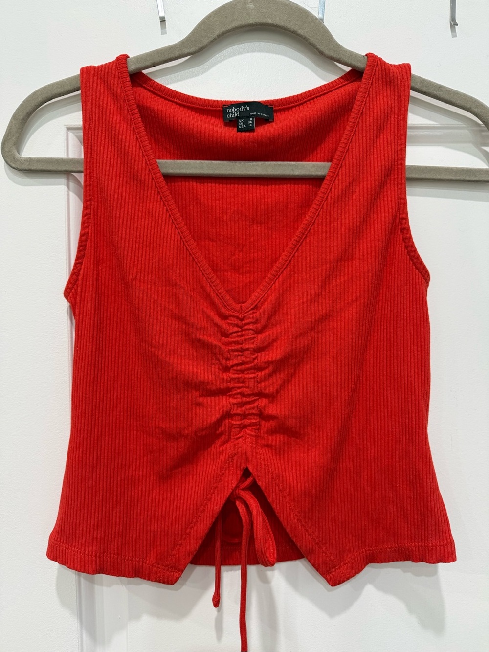 Nobody’s Child Blood Orange Ruched Tank Top